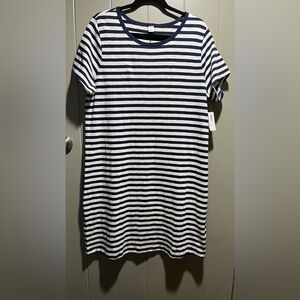 Old Navy T-Shirt Dress Women’s XL Navy and White Striped NWT